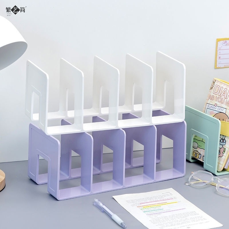 Kệ Sách để bàn Giá ngăn sách vở để bàn Kệ Chia ngăn đựng sách bút khay lưu trữ văn phòng phẩm dùng cho học sinh