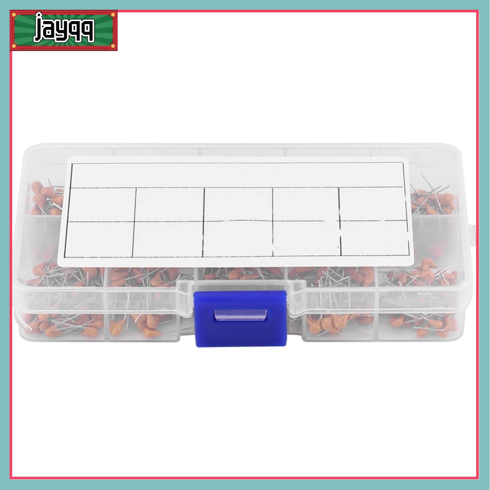 JAYQQ 500PCS 50V Bộ tụ gốm sứ đa dạng 10PF-680PF. 10 giá trị Tụ gốm nhiều lớp Ổn định Hộp lưu trữ Bộ linh kiện điện tử Dự án tự làm
