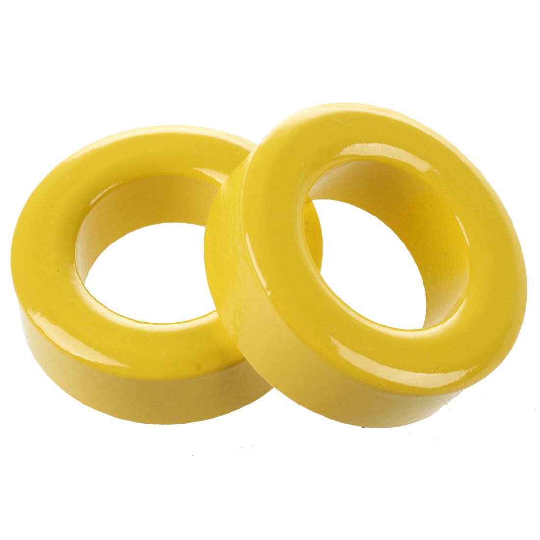 (LT2M)  2 Pcs 33Mm X 19Mm X 11Mm Yellow White Iron Core Ferrite Rings Toroid