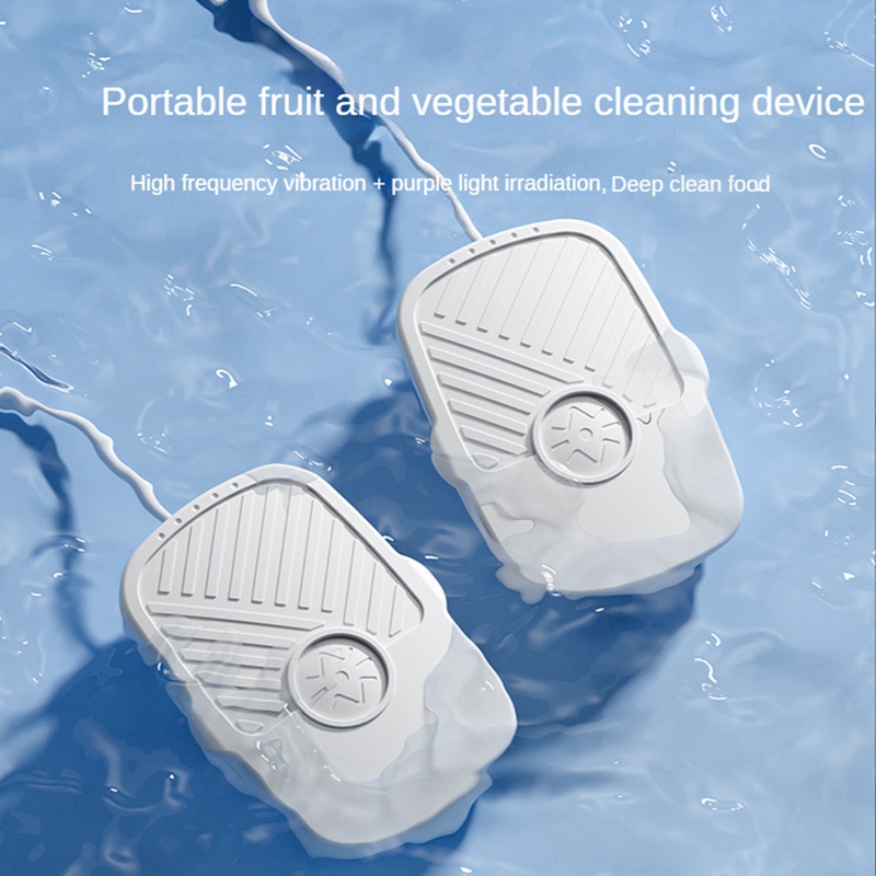 (ROTS) 2PCS Vegetable Desinfectante Fruit Food Purifier Portable Ultrasonic Fruit Food Purifier Household Kitchen Food Cleaner Machine White