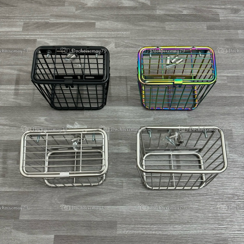  Rổ xe inox titan đa năng size 22x14x12 