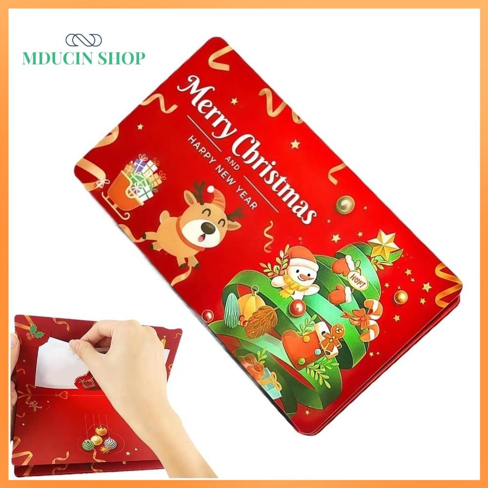 MDUCIN SHOP Ông già Noel Phong bì quà tặng tiền  Giáng sinh với 10 khe cắm Cây Giáng Sinh Người giữ tiền Giáng sinh Sáng tạo Hộp tiền tiệc bất ngờ Giáng sinh Giáng sinh vui vẻ