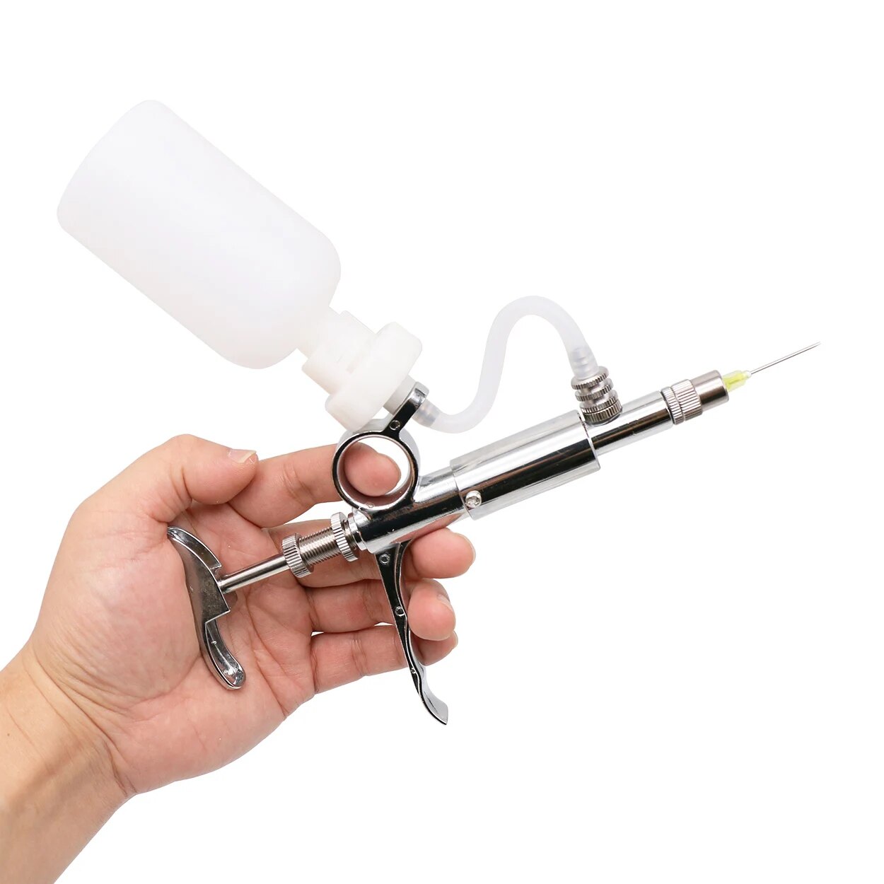 【Wireless】 1 Pcs 5ml Livestock Automatic Continuous Veterinary Equipment With Vaccine Bottle Stainle