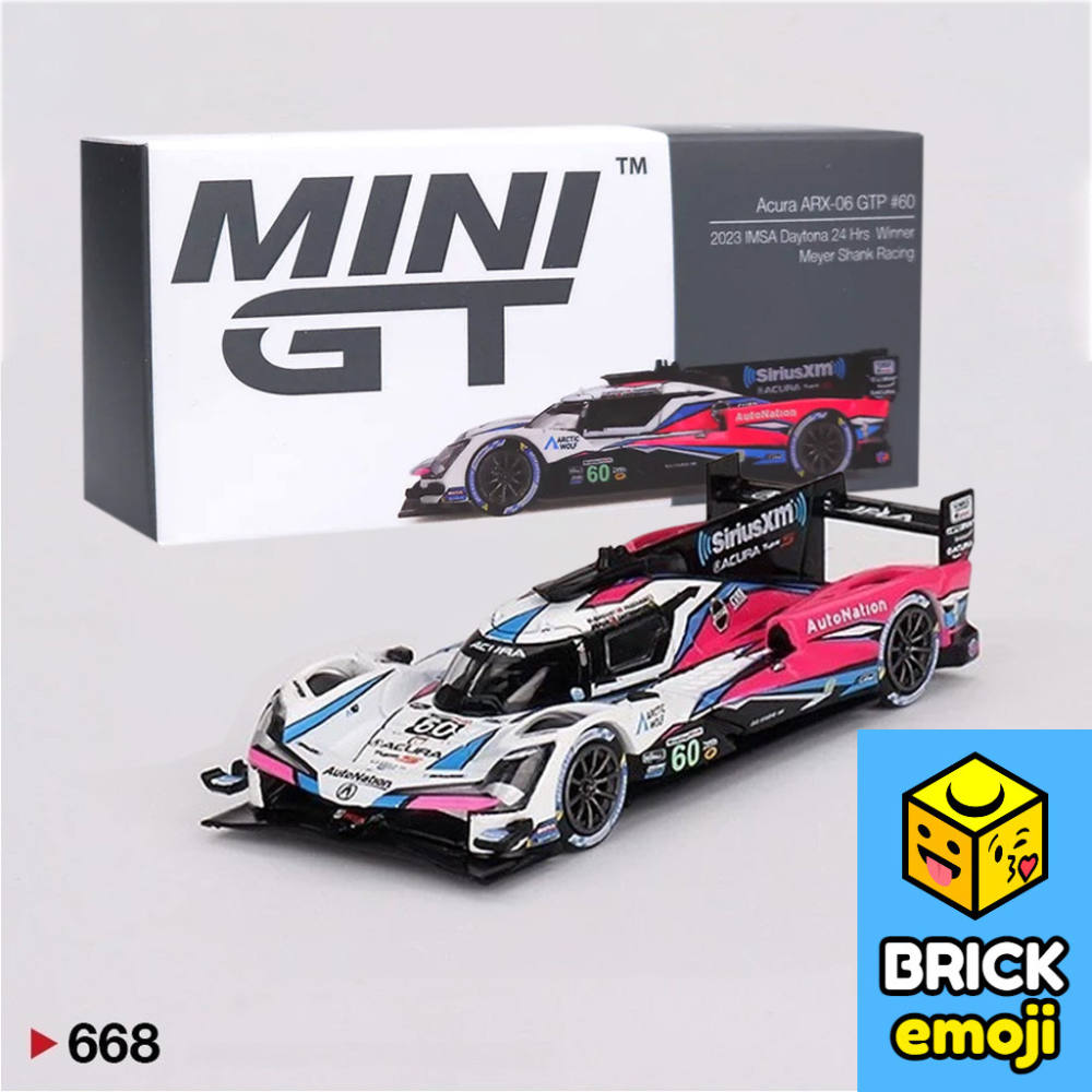 Mini GT 668 Acura ARX-06 GTP #60 2023 IMSA Daytona 24Hrs Winner Meyer Shank Racing 1/64 Đồ chơi mô h