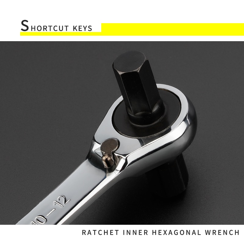 Quick Ratchet Hex Wrench Set 1PCS 4 Head Hexagonal Spanner Hexagon Key