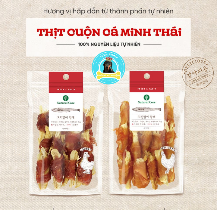 Natural core snack thịt cuộn khô cá minh thái