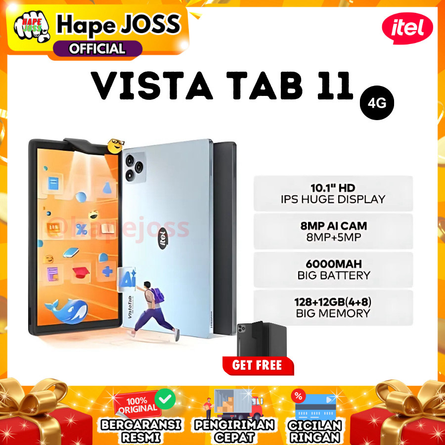 Itel Vista Tab 11 4/128GB LTE Garansi Resmi ( FREE CASE ) Harga 1,899,000 rupiah*Gratis Ongkir