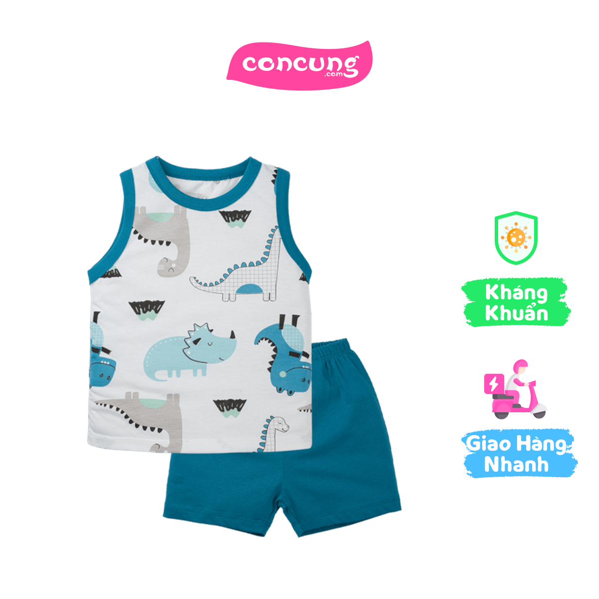 Bộ bé trai sát nách Animo Easy HN0325042 (3Y,Trắng-dương,TT04)
