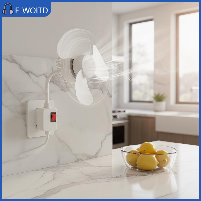 【E-WOITD】 พัดลมเพดาน5W แบบพกพาปรับลมได้สำหรับห้องนอนห้องครัวที่สะดวกสบาย ราคา 60 บาท*ส่งฟรี