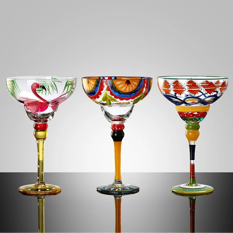 【Hot New Release】 Colored Margaret Glass Crystal Glass Hand-Painted Glass Alicia Home Goblet