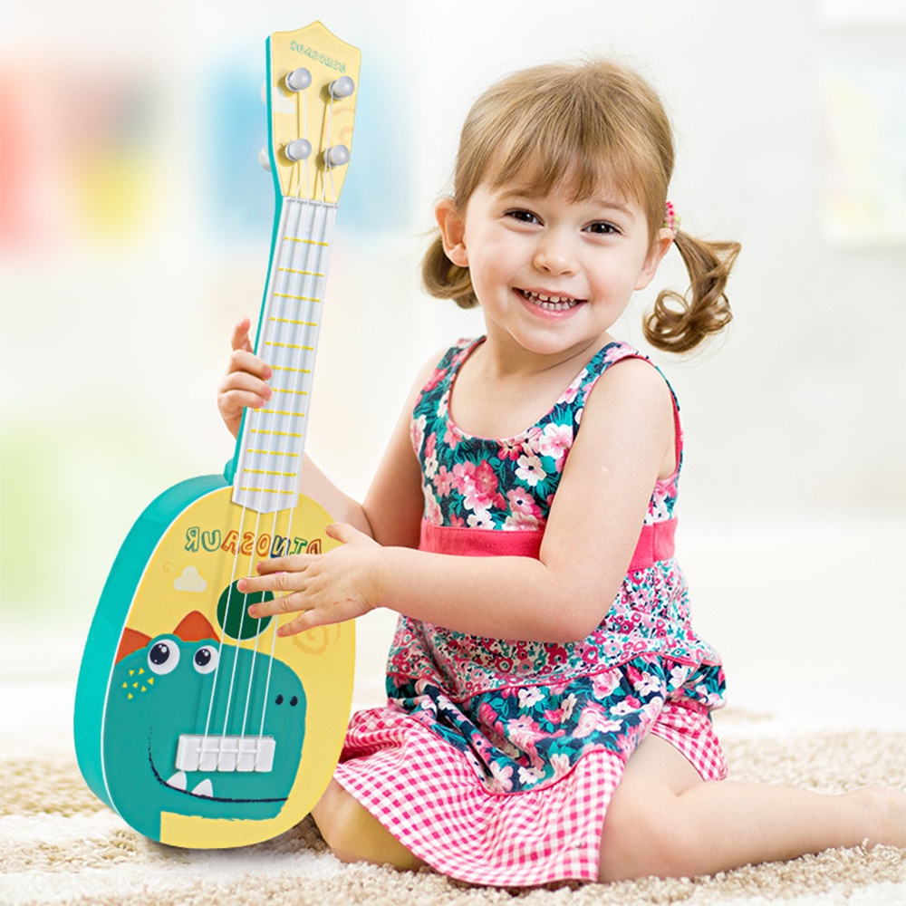 Đàn Ukelele guitar mini họa tiết hình thú dễ thương kèm hộp đựng 37x12x4cm