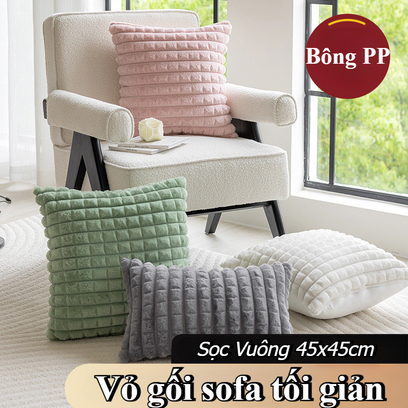  Gối tựa lưng sofa nhung lông dệt nổi mềm mịn cao cấp cả vỏ 45x45cm Mềm Mại,Cao Cấp Trang Trí Sofa 