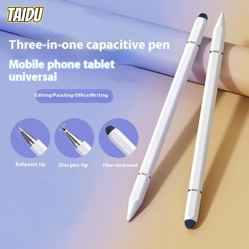 TAIDU ปากกาสติลัส 3-in-1 สำหรับสมาร์ทโฟนและแท็บเล็ต ด้วยหัวปากกาความแม่นยำ ควบคุมสัมผัส และหัวปากกาลูกปืน ราคา 11 บาท*ส่งฟรี