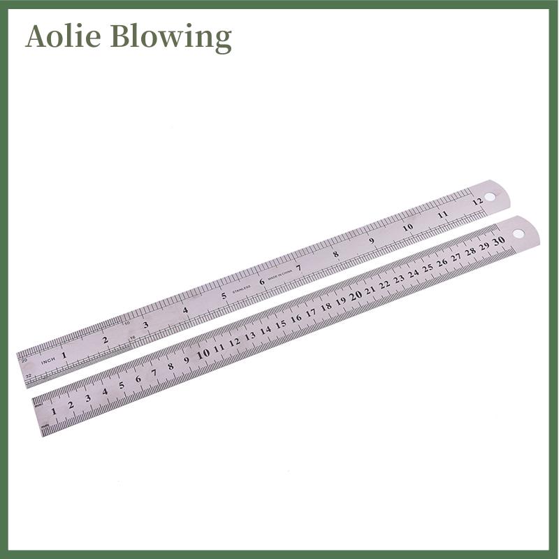 Aolie Kim loại thước thép không gỉ cạnh thẳng vẽ cắt không trượt trở lại