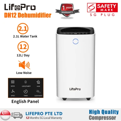 【New Listing Promotion】LifePro DH12 12L/D DH24 24L/D Dehumidifier with Compressor/ 3-pin SG Plug/ English Panel/ Up to 2 Years SG Warranty