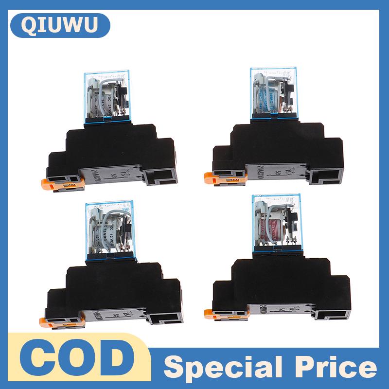 QIUWU Ac220v 12VDC 24VDC 24Vac 5A 8Pin cuộn dây điện MY2N-J tiếp sức hh52p với ổ cắm cơ sở Giá 45,970 Đồng*Miễn phí vận chuyển