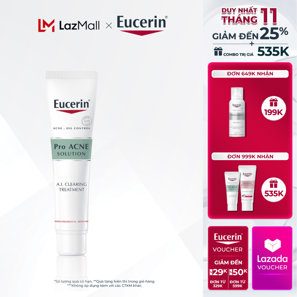 Gel Giúp Giảm Mụn & Nhờn Eucerin Pro Acne A.I. Clearing Treatment 40ml
