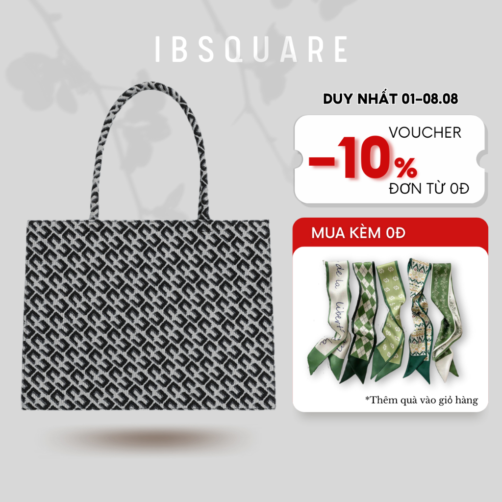 [Mã INBAU25 giảm 25K đơn 149K] Túi tote IBSQUARE TL7 vải canvas sức chứa lớn đựng laptop máy tính macbook 14inch