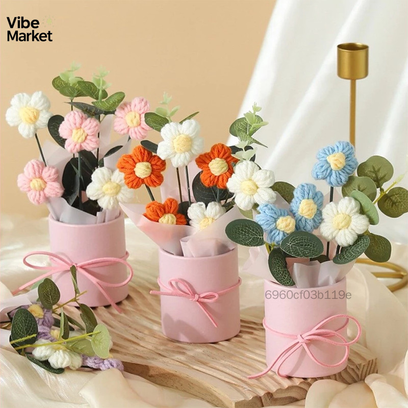 ช่อดอกไม้โครเชต์ทอมือ - ดอกไม้ประดิษฐ์เป็นของขวัญวันแม่ ราคา 96,654 บาท*ส่งฟรี