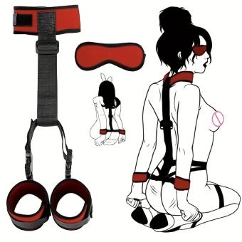 Bdsm cổ áo còng tay với tay trở lại còng, các cặp vợ chồng tình dục lạnh, vải nhung mềm mại trở lại Còng tay cổ áo