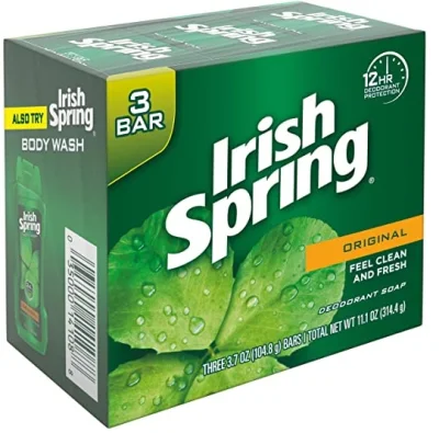 Irish Spring Deodorant Bar Soap, Original, 3 Bar