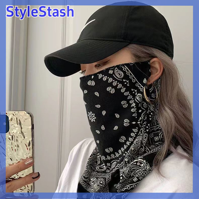 StyleStashH Thời Trang Punk Kem Chống Nắng Mặt Nạ Cho Nam Giới Phụ Nữ Mùa Hè Mặt Cổ UV Bảo Vệ Tai Khăn Hip Hop Thể Thao Ngoài Trời Đi Xe Đạp Bandana Khăn Quàng Cổ