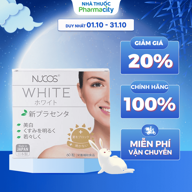 Viên uống hỗ trợ sáng da, giảm thâm nám Nucos White (Hộp 60 viên)