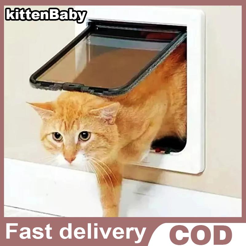 kittenBaby ประตูบ้านแมวล็อกได้เสียงรบกวนต่ำประตูแมวสำหรับประตูภายนอกประตูบานเลื่อน4ทางสำหรับประตูภายในภายนอก ราคา 221 บาท*ส่งฟรี