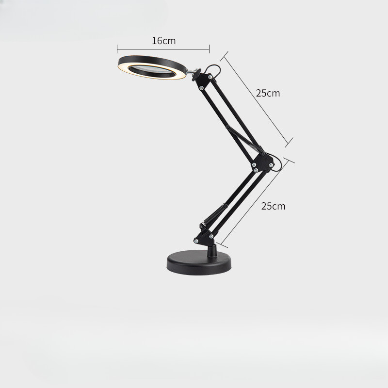 30X Magnifier Desk Lamp Magnifying Glass LED Light Foldable Desk Lamp with Three Dimming Modes