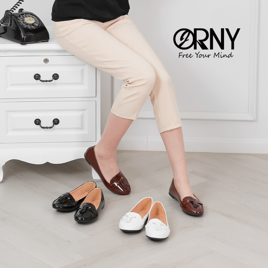 ORNY (ออร์นี่) ® รองเท้าโลฟเฟอร์แต่งพู่ รุ่น OY1250 รองเท้าส้นแบน มีถึงไซส์ 43 ราคา 189 บาท*ส่งฟรี