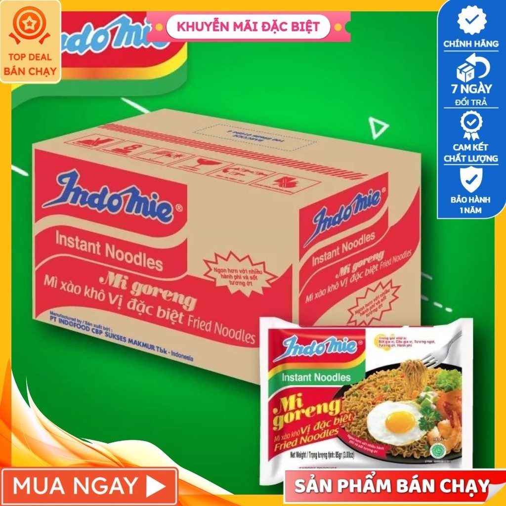 Mì Xào Khô Indomie Thùng 40 Gói Mì Trộn Indomie Vị Đặc Biệt