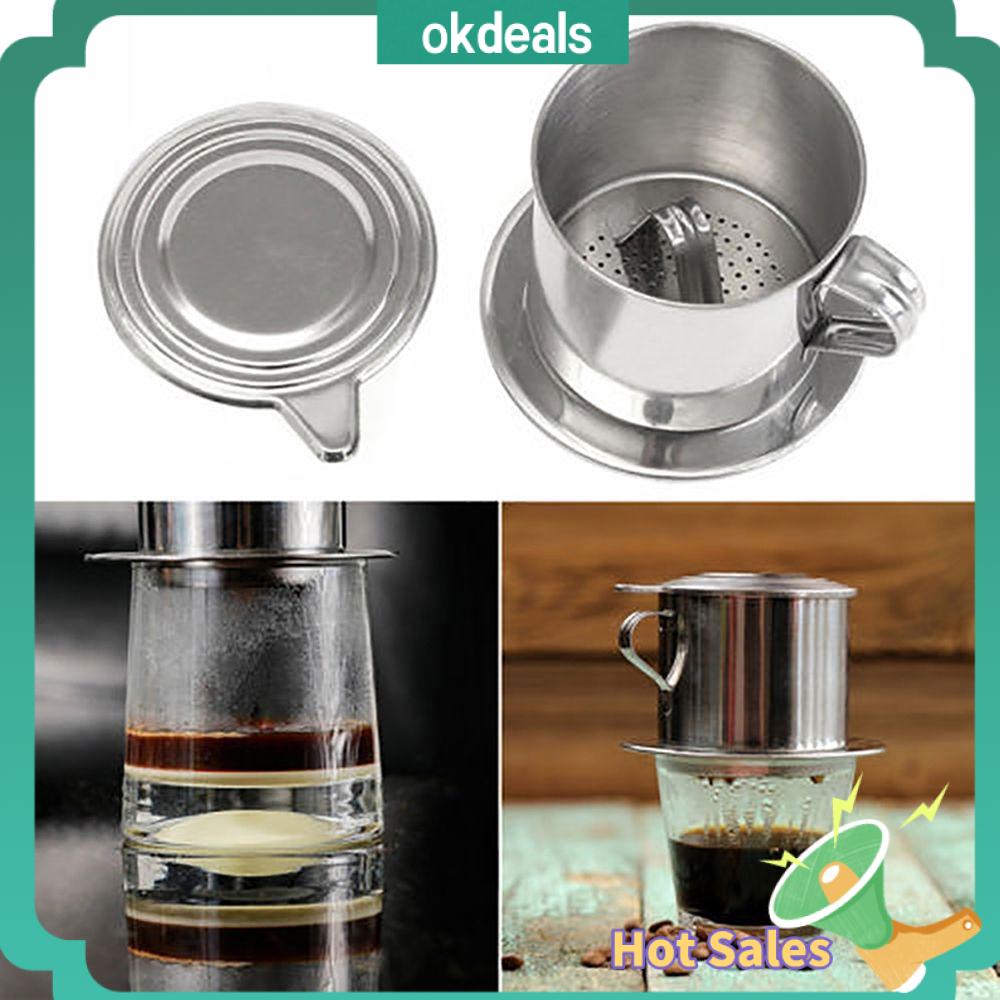 OKDEALS Dụng cụ Cầm tay Chậu Moka Bộ lọc thả Thép không gỉ Maker Infuser Cà phê việt nam