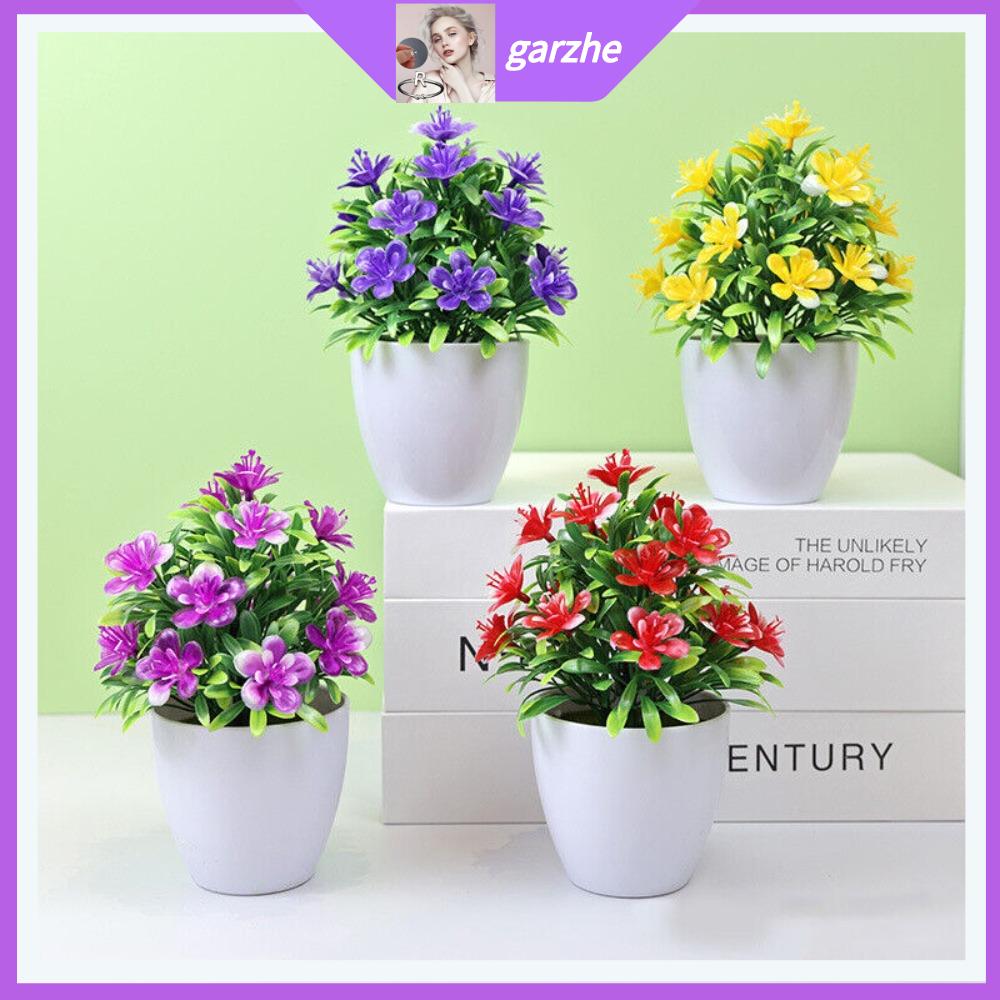 GARZHE24272 Văn phòng Cây nhân tạo Cây chậu Trang trí bàn Trong chậu Cây nhỏ Hoa giả