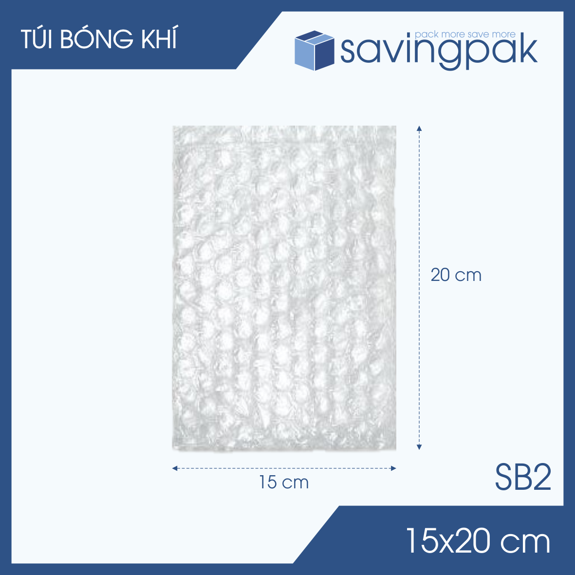 SB2 - 15x20 cm - Combo 25 túi bóng khí chống sốc, túi xốp nổ, túi xốp khí, túi bong bóng giá rẻ