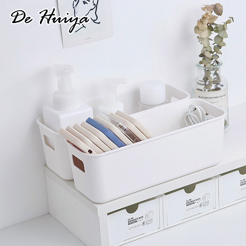 DEHUIYA Simple Desktop Box กล่องโทรศัพท์มือถือกล่องเครื่องสำอางความจุขนาดใหญ่ Tupperware BOX VN Tupperware BOX ราคา 12 บาท*ส่งฟรี