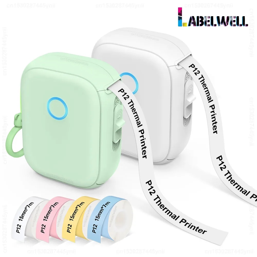 Inkless Máy in nhiệt P12 xách tay máy in nhãn bluetooth không dây máy in nhãn dán mini với Cutter tương tự như D11 máy in