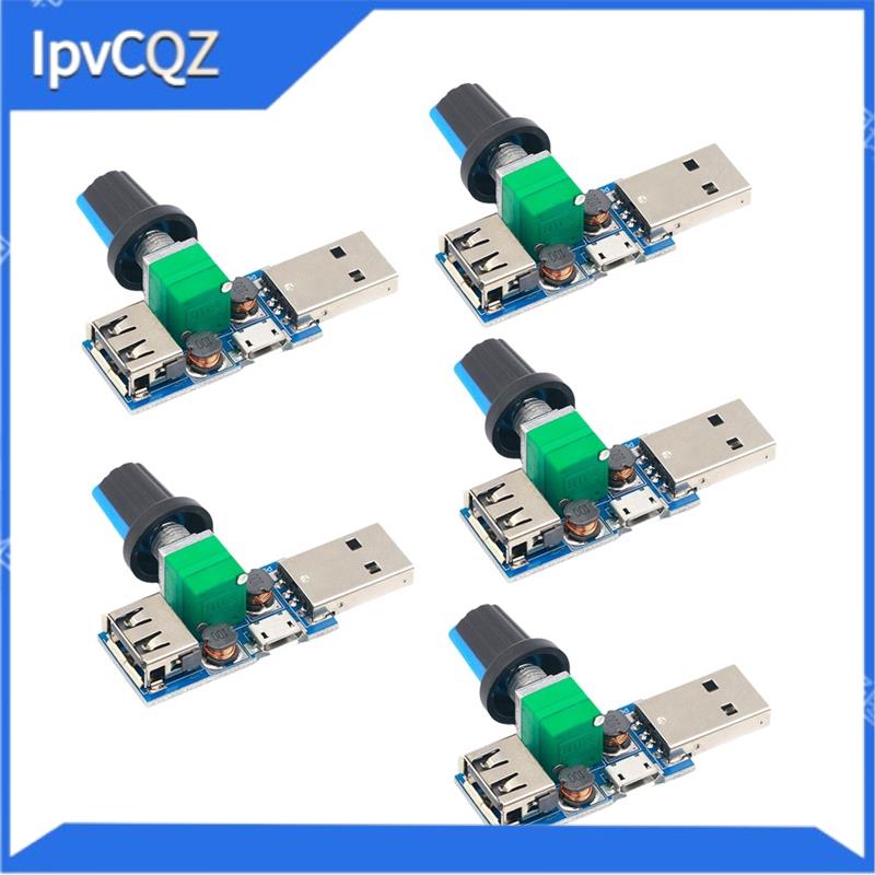 Mini USB Fan 5Pcs Wind Speed Controller Air Volume Regulator Cooling Mute Multi-Function Fan Speed Switch Governor