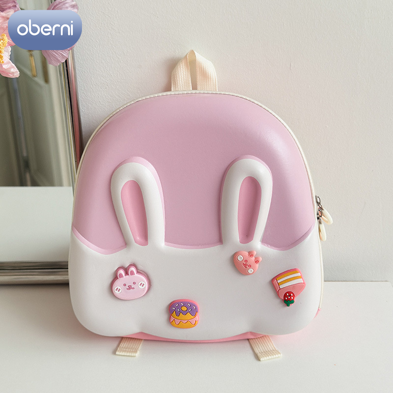 Ba lô vỏ cứng thỏ dễ thương oberni cho trẻ em | thiết kế nhân vật hoạt hình | hoàn hảo cho trường học và đi chơi