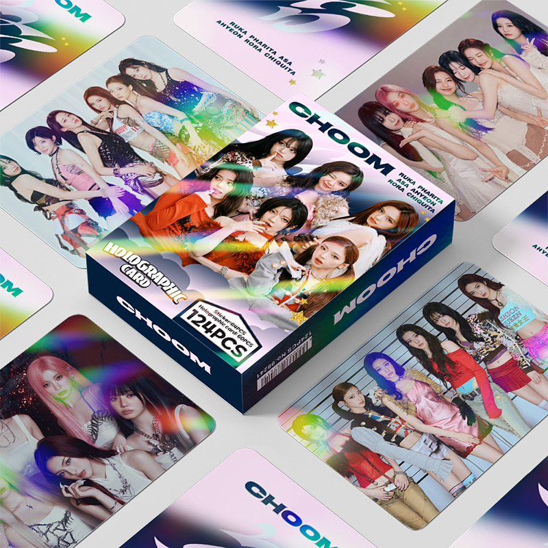 124pcs/box BABYMONSTER Photocards CHOOM Holographic Card KPOP Holographic LOMO card Sticker Collection