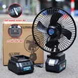 Quạt Tĩch Điện Pin 10 Cell Dùng Liên Tục 8H, Quạt Pin Makita Tích Điện 2 Cấp Độ Gió Siêu Mát ZDS