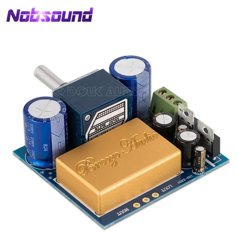 Nobsound đầy đủ DC Hi-Fi op-amp Preamplifier mô-đun  Stereo âm thanh Preamp Board Alps với che chắn