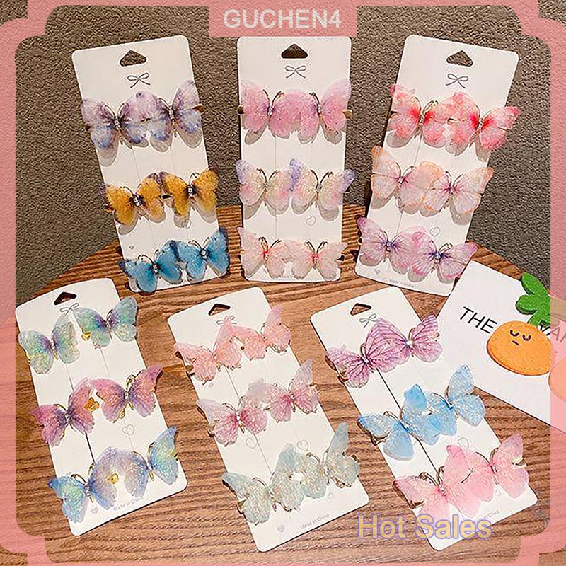 GUCHEN4🎀 Ngẫu nhiên Bướm đầy màu sắc Kẹp Tóc Cô Gái Tóc Clip barrettes phụ nữ tóc ngọt ngào trang trí cầu vồng Mũ nón thời trang phụ kiện tóc