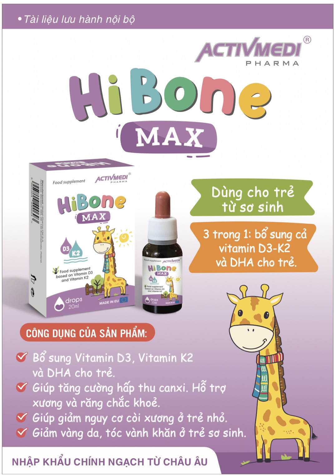 Vitamin D3+K2 HiBon Tăng Cường Hấp Thu Canxi Cho Bé lọ 10ml Nhập Khẩu Chính Hãng date mới nhất:5646