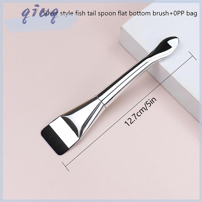 qiuq[COD] Silver Fish Tail Foundation Brush Lightweight And Thin Face Contour Brush Flat Contour Brush Foundation Cream Brushes - 3