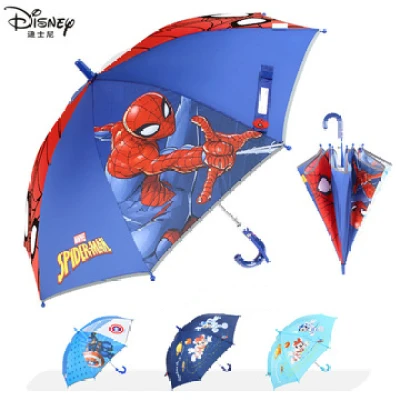 Disney Kids Umbrella for boy with Easy Grip Handle Cartoon Cute Umbrella for 3-12 Years Old Spiderman Umbrella Captain America Marvel Hero Children Umbrella