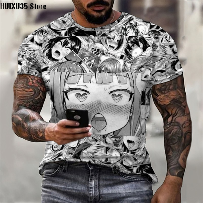 Huixu35 cửa hàng "2024 truyện tranh Nhật Bản dạo phố hentai Mô Hình T-Shirt-Nam giới và phụ nữ 3D Tee - Malaysia"
