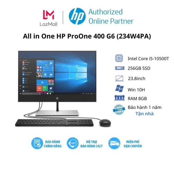 [Voucher 1,5tr] Máy tính để bàn All in One HP ProOne 400 G6 (234W4PA)/ Intel Core i5-10500T (2.3 GHz, 12MB)/ RAM 8GB/ 256GB SSD/ Intel UHD Graphics/ 23.8inch/ CAM/ K&M/ WL BT/ DVD/ Win 10H/ 1Yr