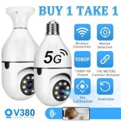 V380 Pro Wifi CCTV Camera Bulb with Night Vision