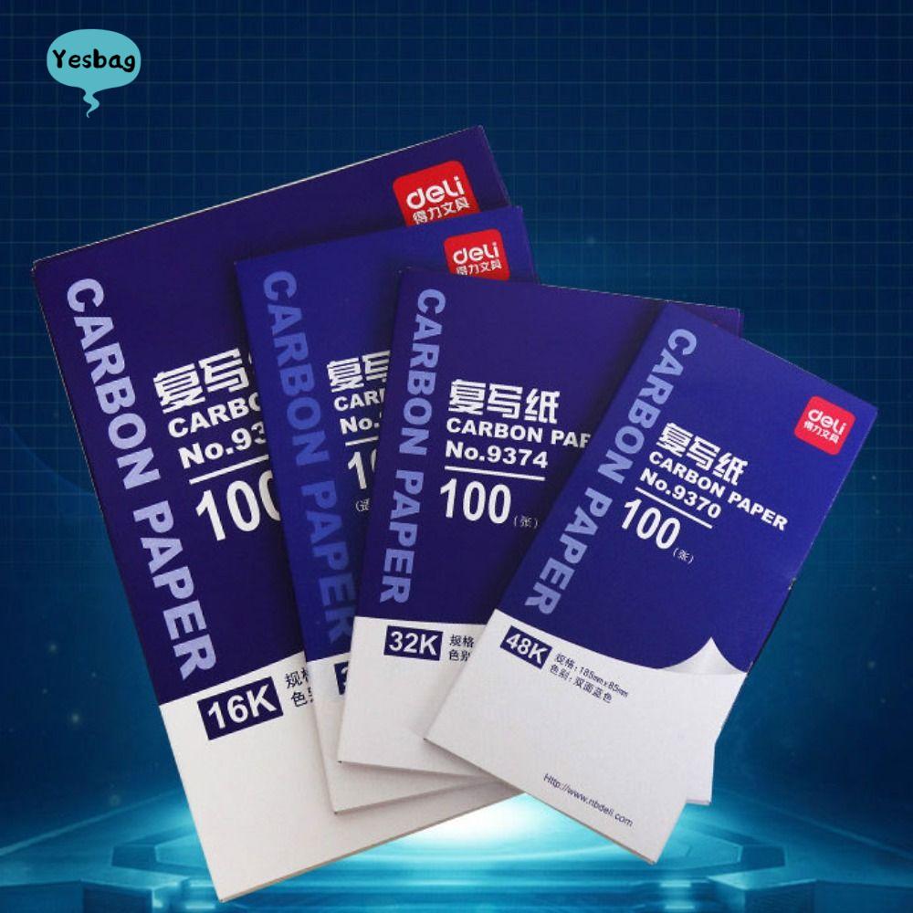 GDRGHJN 100 Sheets Không cacbon Giấy Carbon Xanh dương Hai Giấy nhuộm in Kế toán văn phòng Di động Giấy in chuyển Văn phòng
