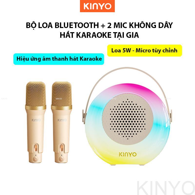 (5W) Bộ Loa Bluetooth + 2 Mic Không Dây Mini Hát Karaoke Tại Nhà K38 TRÒN Có Thể Thay Đổi Giọng Dễ Sử Dụng